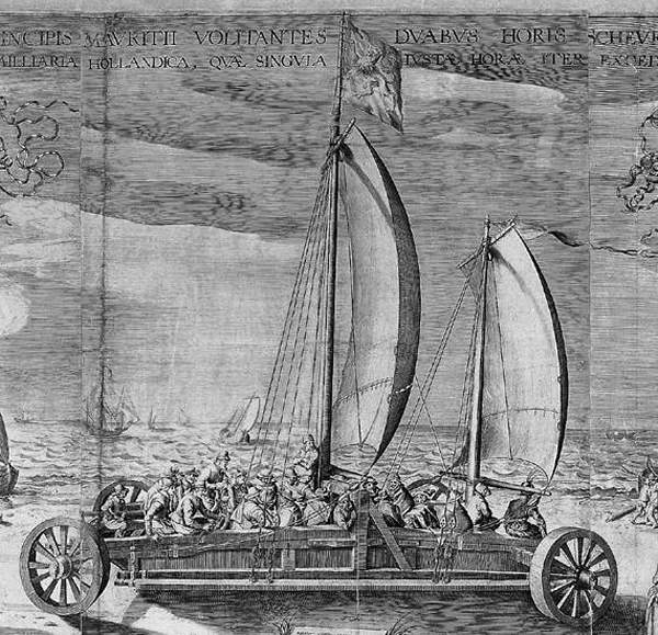 Фрагмент гравюры 'The sailing Chariot' (аўтар Jacques de Gheyn II, год стварэння 1603, месца знаходжання Rijksmuseum у Галандыі)